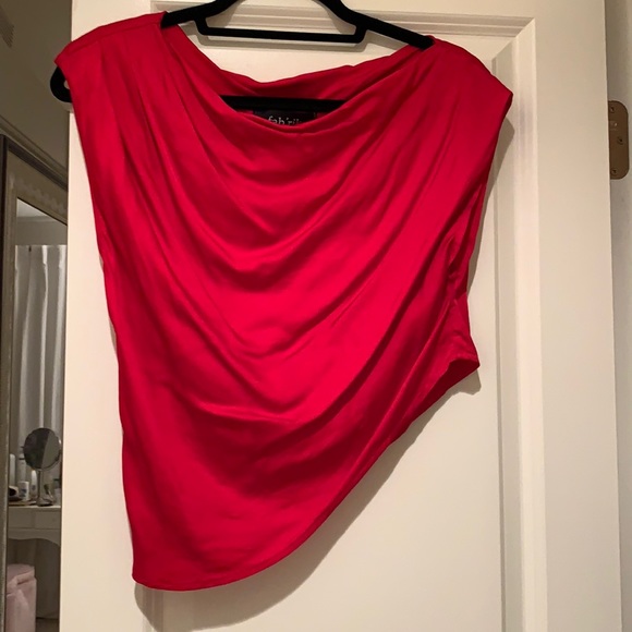 fab'rik Tops - Fab’rik red draped front top
